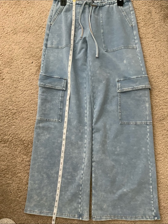 Vanilla Star Pants - Vanilla Star Light Blue Washed Cargo Jogger Pants